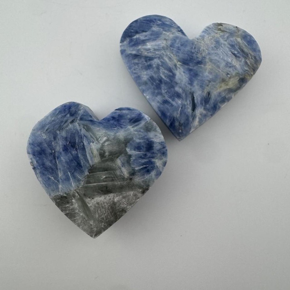2 Blue Kyanite Hearts Crystal Set